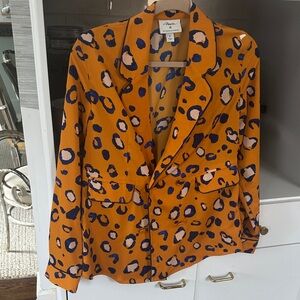 Phillip Lim  Orange and Blue Leopard Blazer